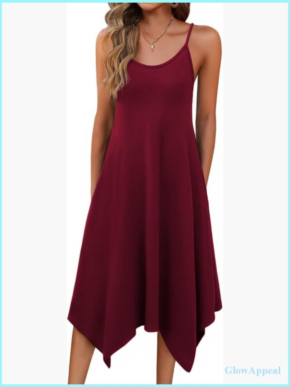 Women's Midi Dress Hawaiian Bohemian Beach Cover Up Spaghetti Strap Casual with